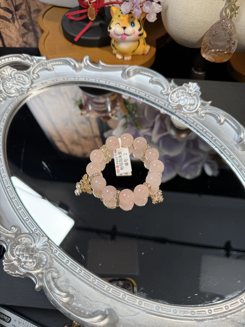 【粉鎏金珀】马达加斯加天然粉水晶原创设计款