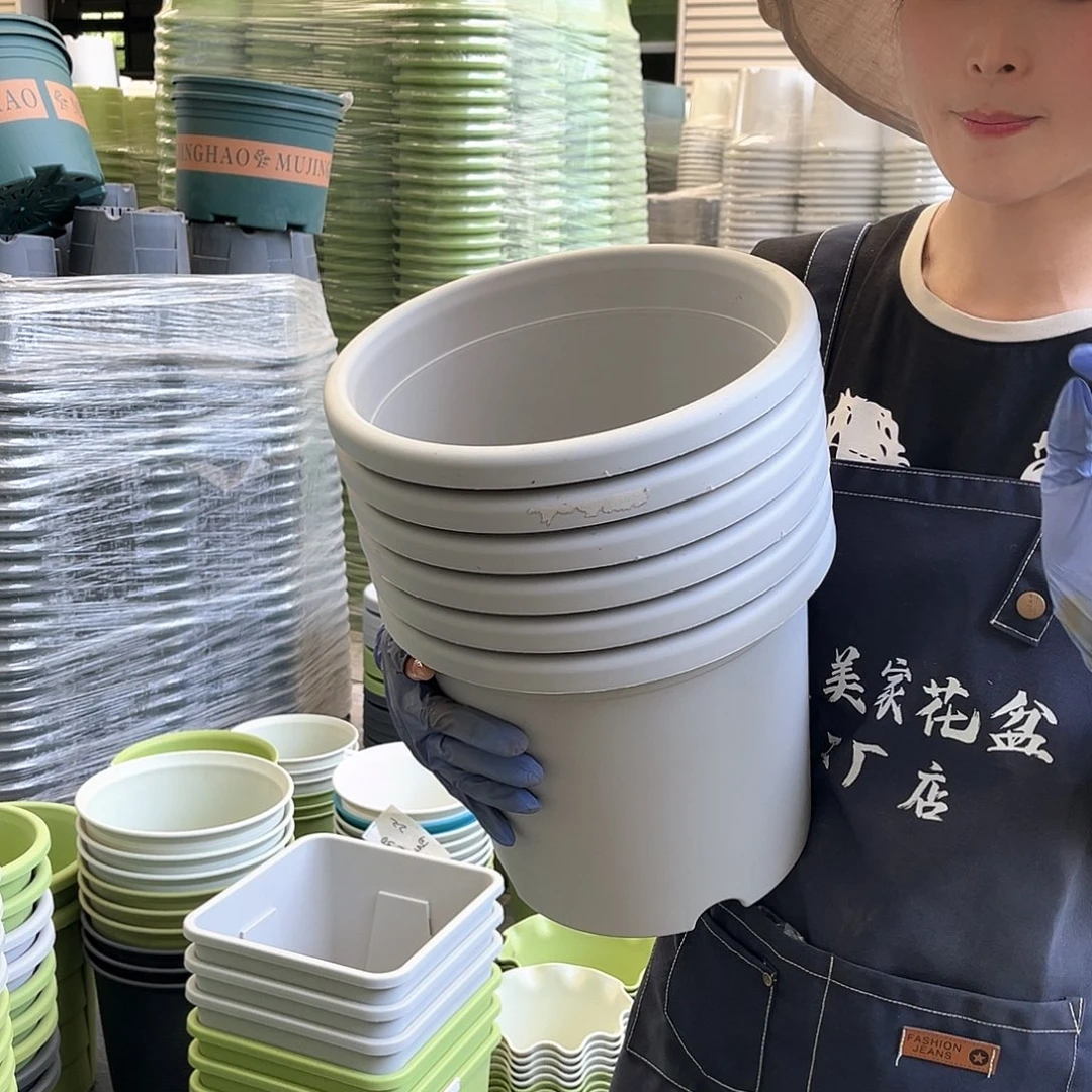 四季盆5#灰白色6个无托