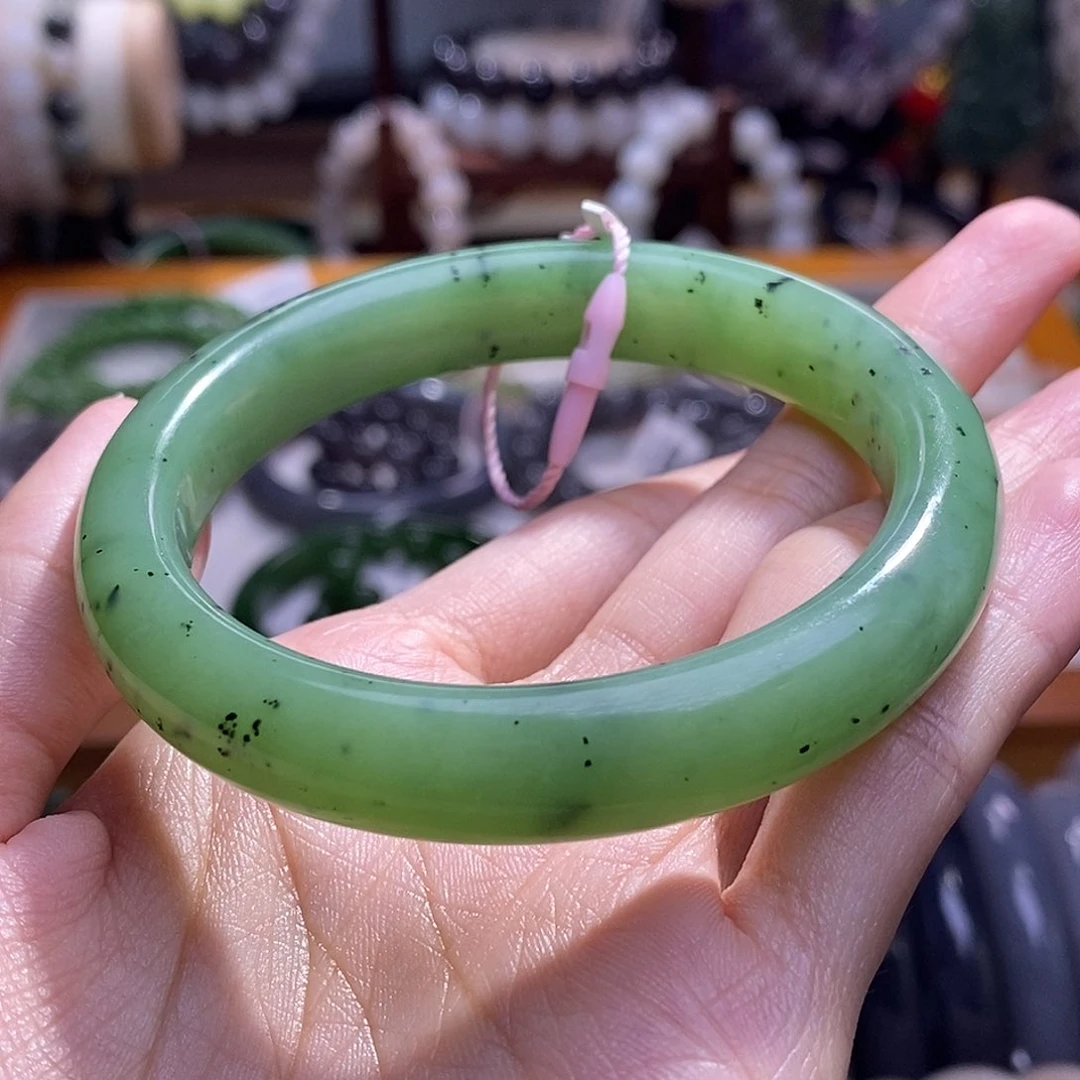 颈饰未镶嵌和田玉碧玉乌兰海手镯56.7圈口