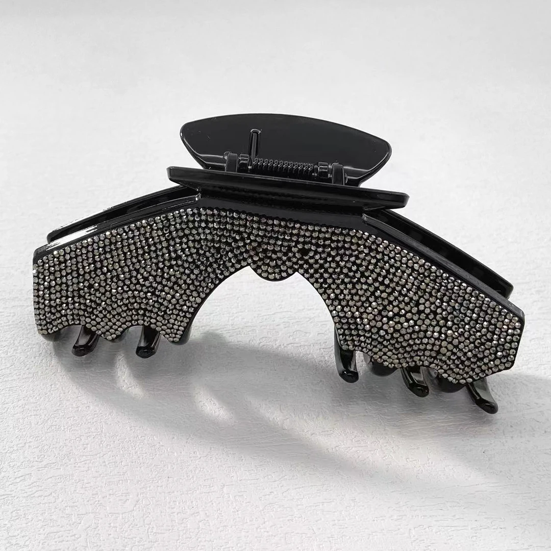 木木（RZ6704） 满镶爆闪设计师款异形发抓大号鲨鱼夹发饰