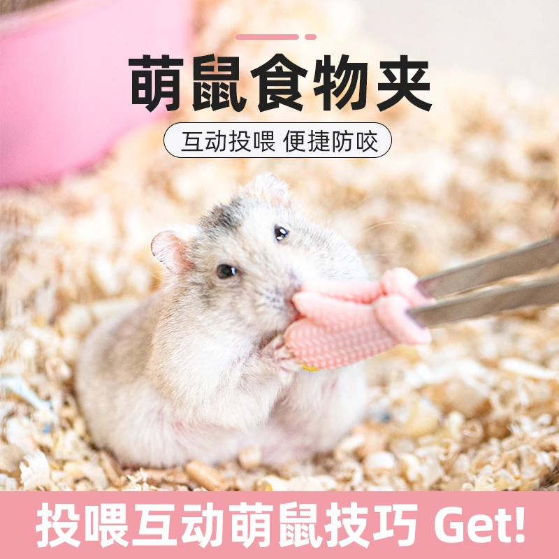 仓鼠喂食勺夹子金丝熊防咬夹互动解闷玩具零食小镊子生活用品大全