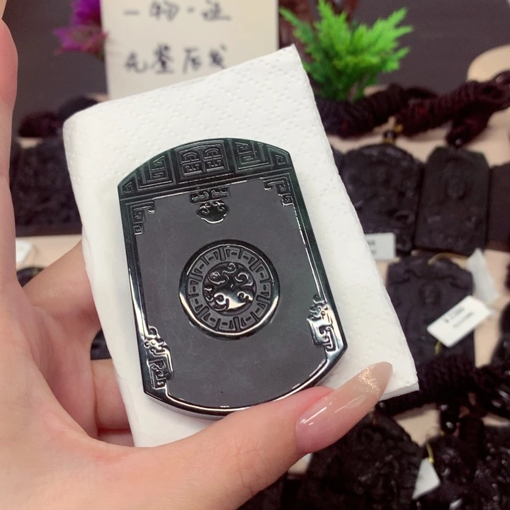 未镶嵌挂件翡翠天然a货钢琴黑挂件