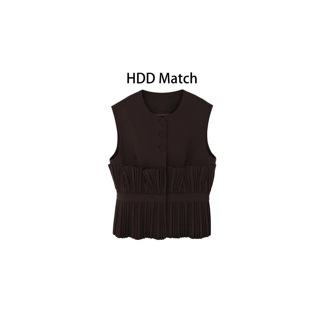 HDD- "流 年"  棉混纺 秋季女款设计师波浪马甲上衣 Y8548