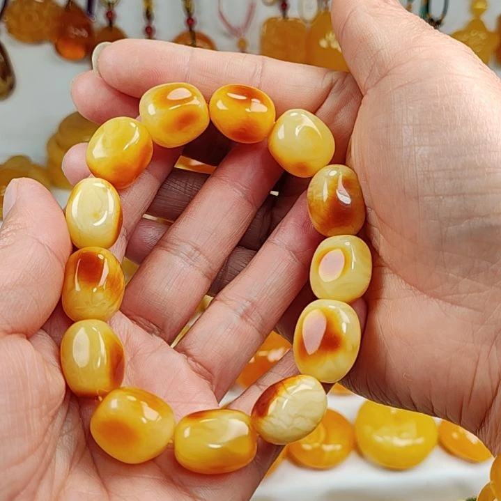 琥珀手串未镶嵌手串14