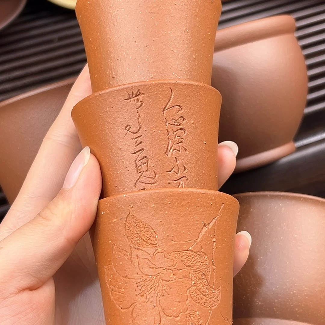 紫砂不退不换朱泥杯