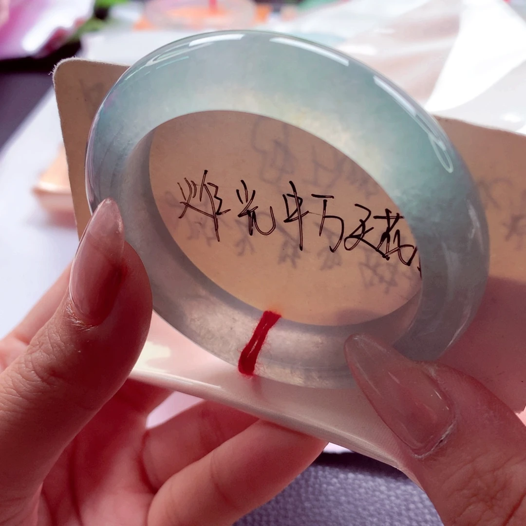 C***y翡翠未镶嵌手镯师妹53蓝钢灯泡对标小六