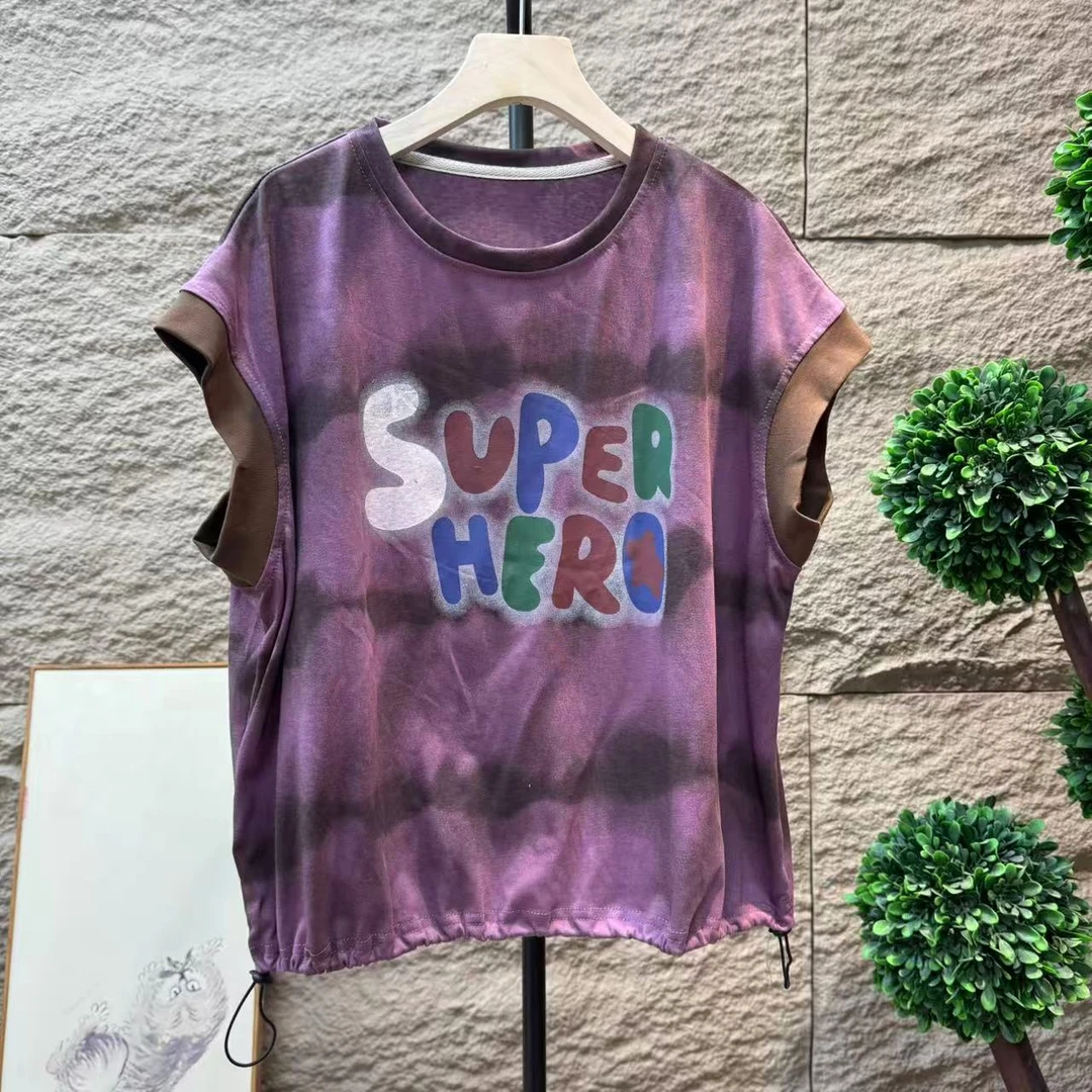 13086新款夏季休闲减龄碎花简约圆领T恤