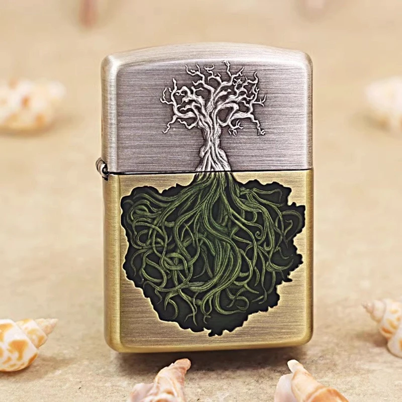 ZIPPO打火机正品/生命之树 熏银填漆男士收藏【阿明1】DYJ1