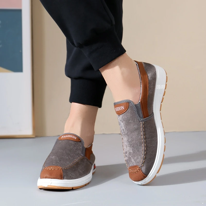 中老年春季男鞋北京布鞋男士舒适休闲夏季透气软底防滑牛筋底