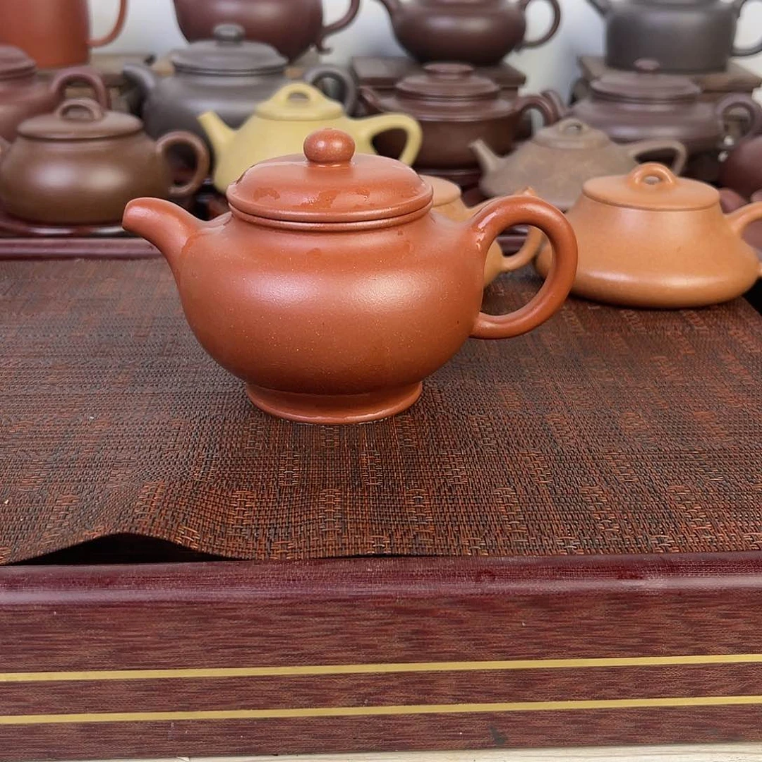 紫砂茶壶完美红降坡掇只 李学昌