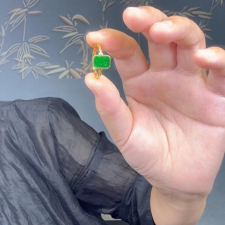 翡翠银S925镶嵌戒指特价