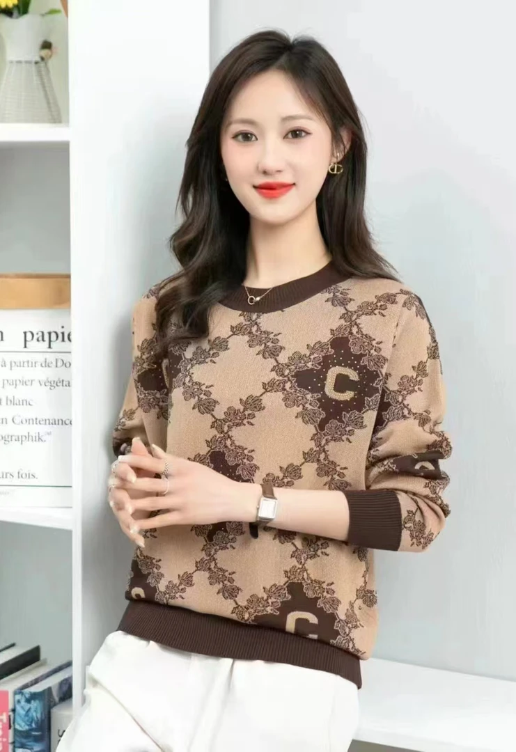 【尚品胖小妞】【C字花】2025春季新款百搭时尚针织衫