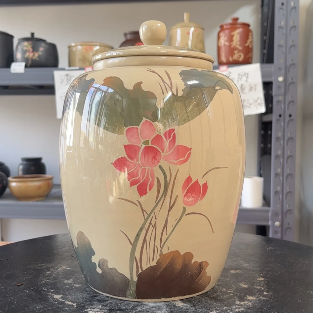 白泥水亮光存茶罐醒茶罐800g