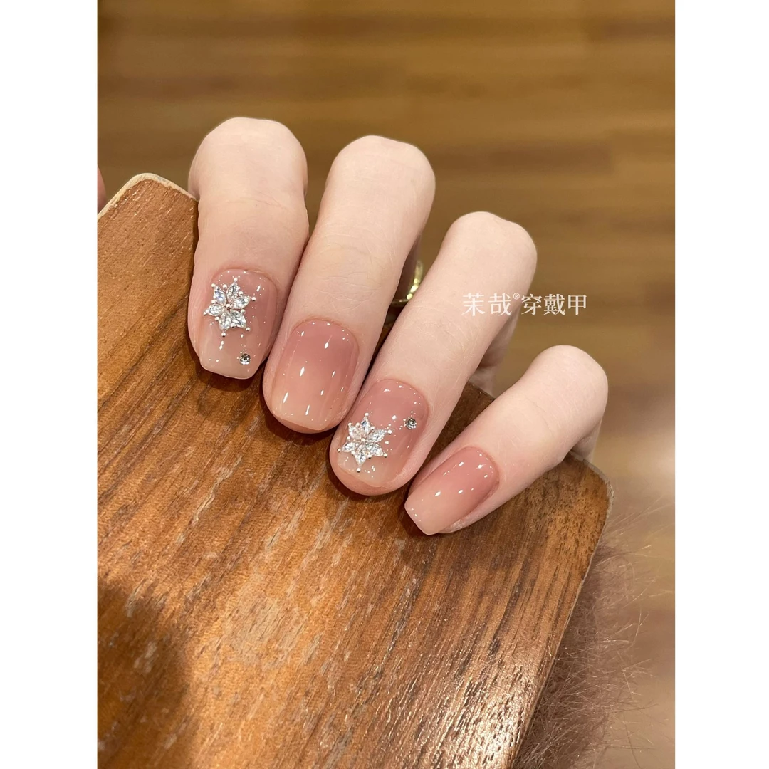 茉哉II【冰雪繁星】纯手工定制美甲拆卸穿戴甲A5140