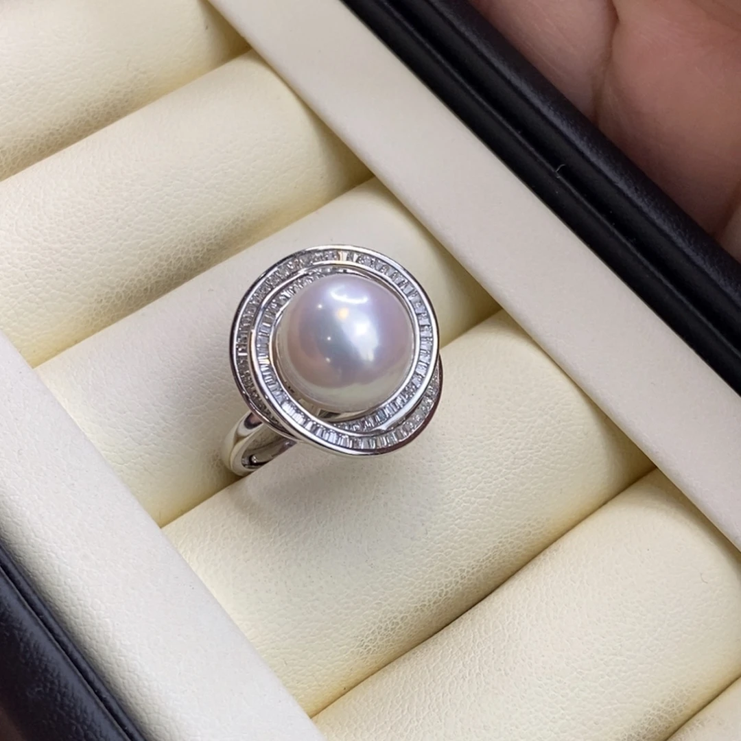 戒指淡水珍珠银S925镶嵌