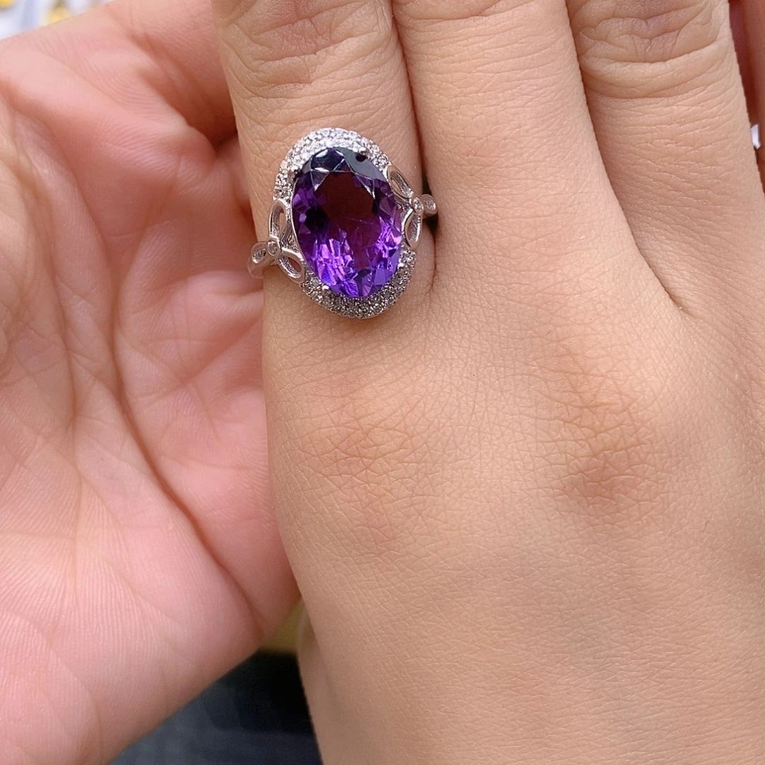 紫晶纯天然无优化紫水晶x银S925镶嵌