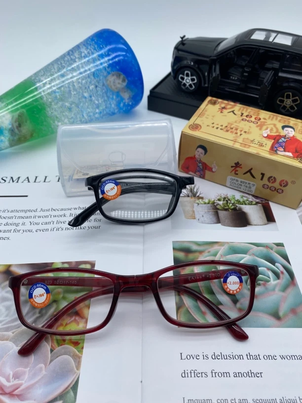 老人100，923TR折叠光学眼镜，玻璃镜片