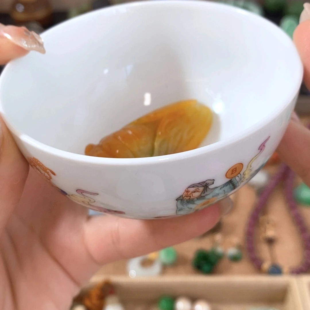 木***七杯瓷器摆件漂亮漂亮