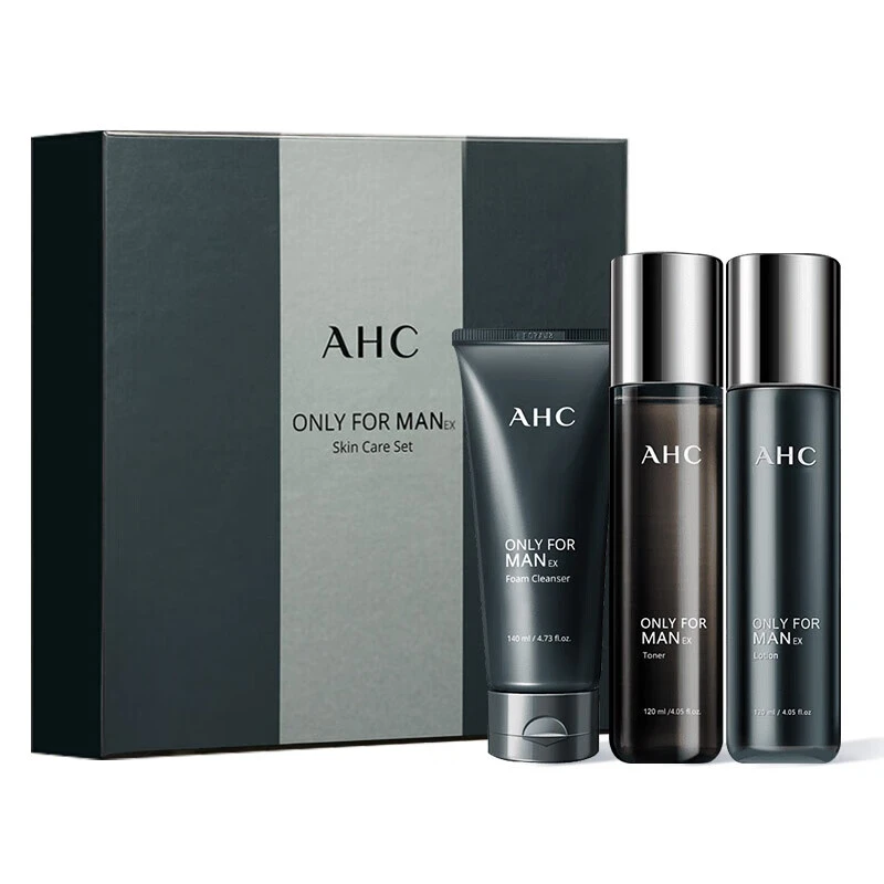 AHC男士水乳三件套盒男生洗面奶补水爽肤水乳液套装【EXP：26年6月