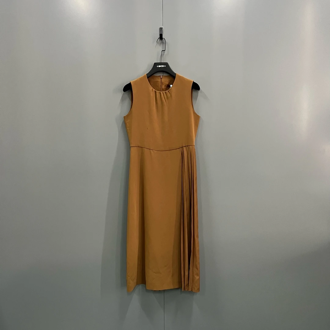 95新 MaxMara zz49 棕色无袖连衣裙 尺码如图/95新/208423