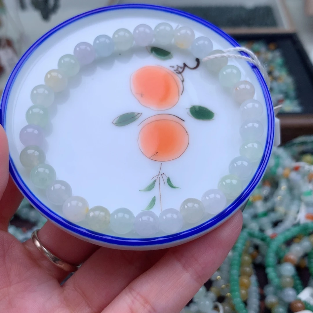 翡翠散珠6.5圆珠手串