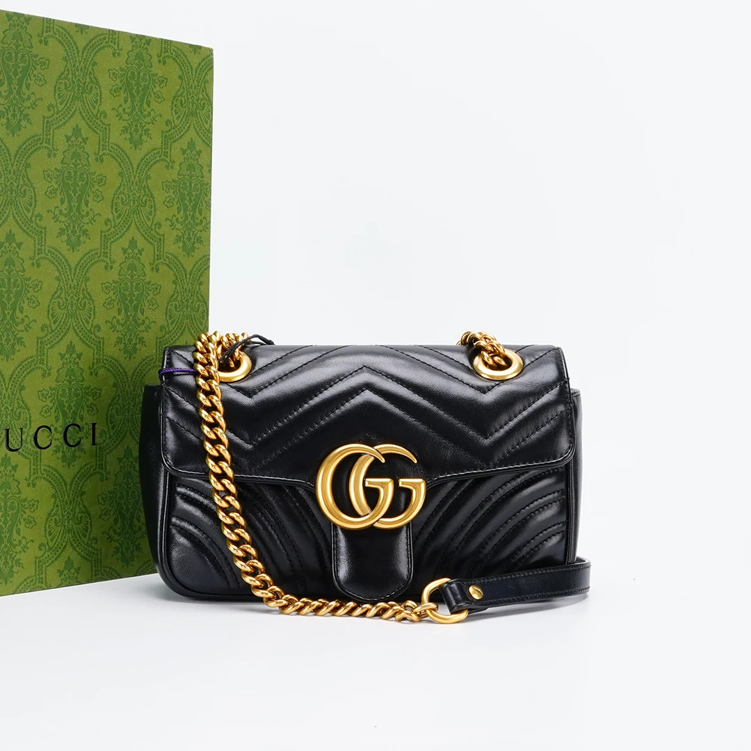 99新 GUCCI/古驰 【诗诗】马蒙22款包 黑金/ BG22004269