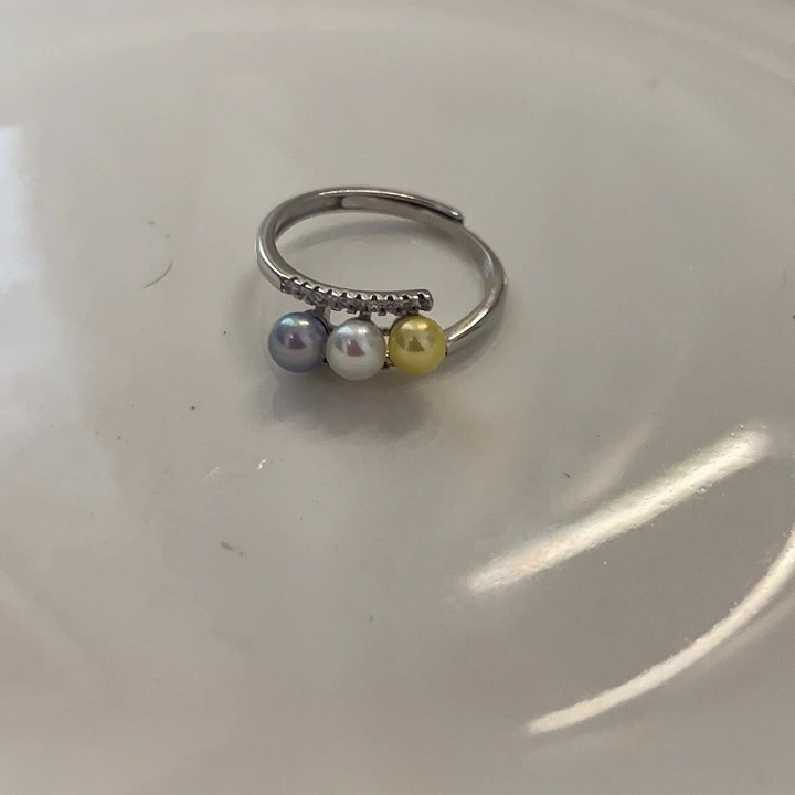 戒指淡水珍珠银S925镶嵌