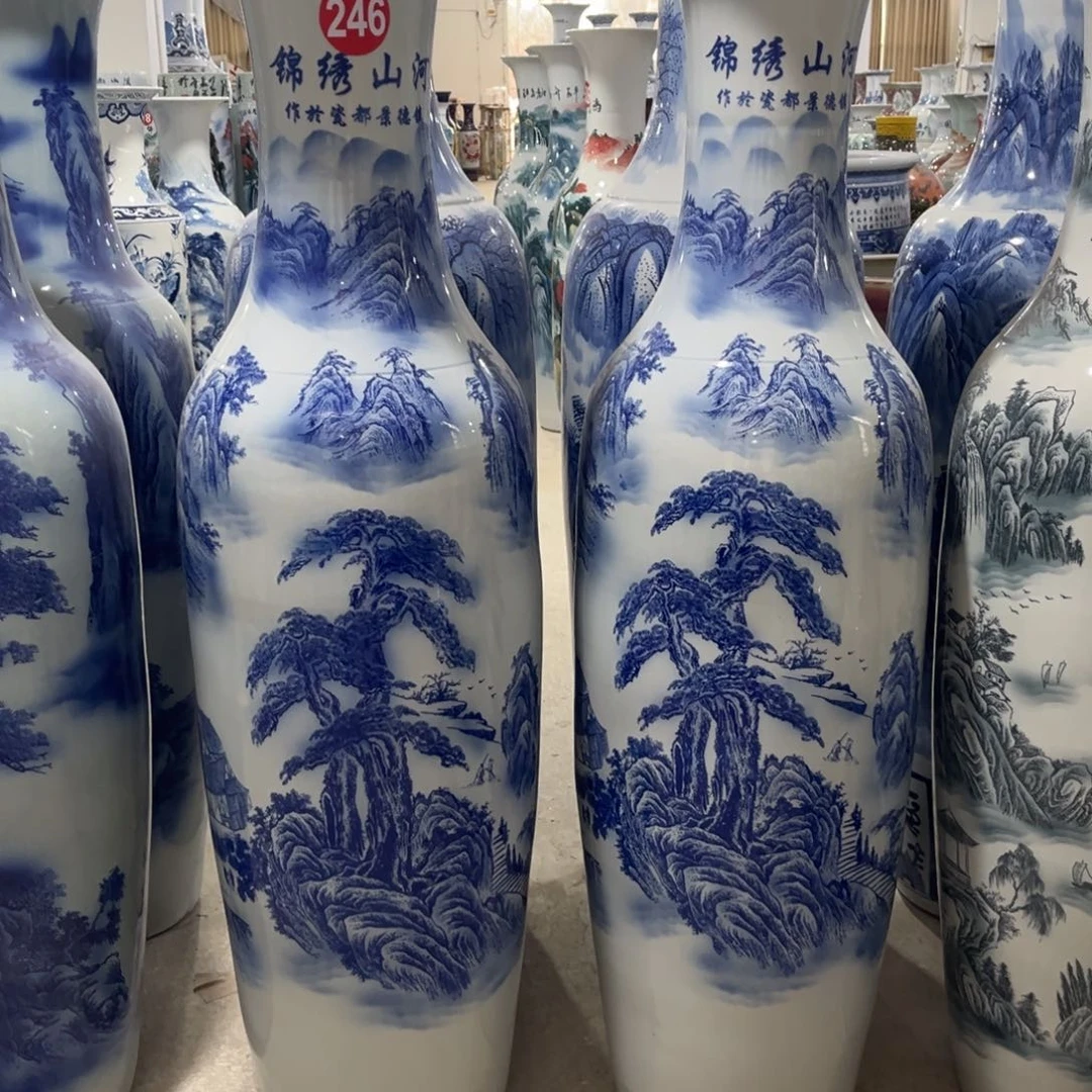 摆件未****发1.8米高度一对景德镇陶瓷