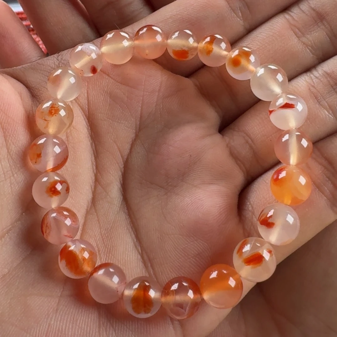 南红玛瑙冰飘单圈8+未镶嵌