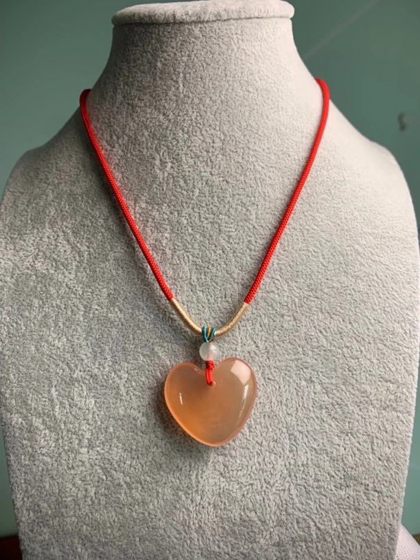 青鱼石 鱼惊石 儿童款爱心吊坠