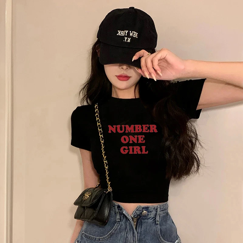 白色短袖t恤女2025夏短款辣妹体恤纯欲显瘦紧身打底衫内搭上衣女