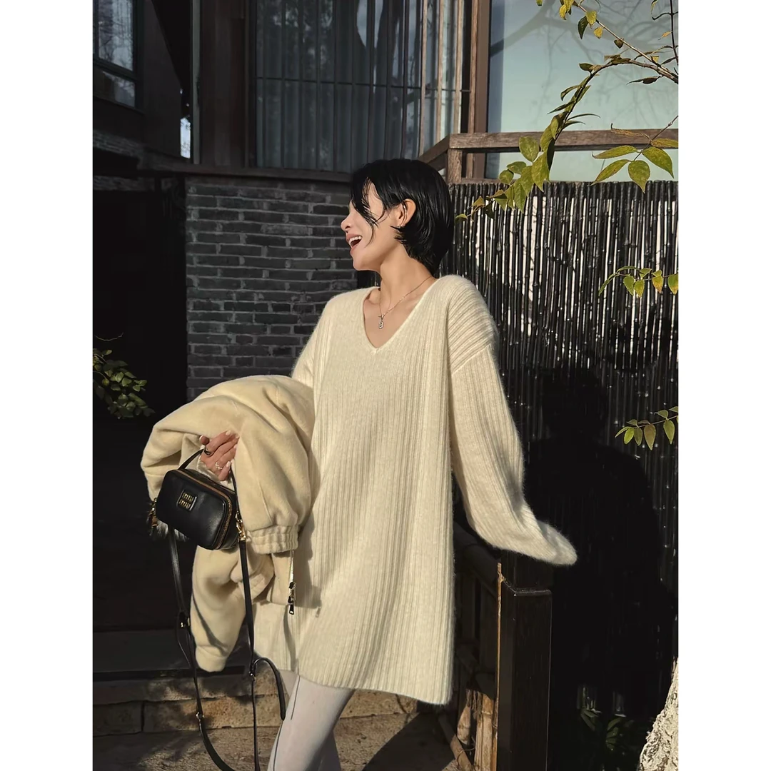 2 Azzony LQ 融雪慵懒V领针织毛衣 hp12304 新款 NEW