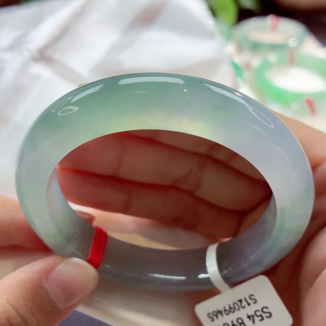 翡翠未镶嵌手镯冰幻彩糖果色68-12