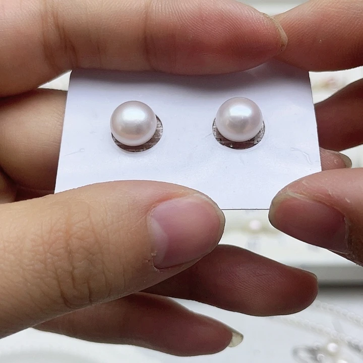 淡水珍珠耳饰银S925镶嵌何**暖