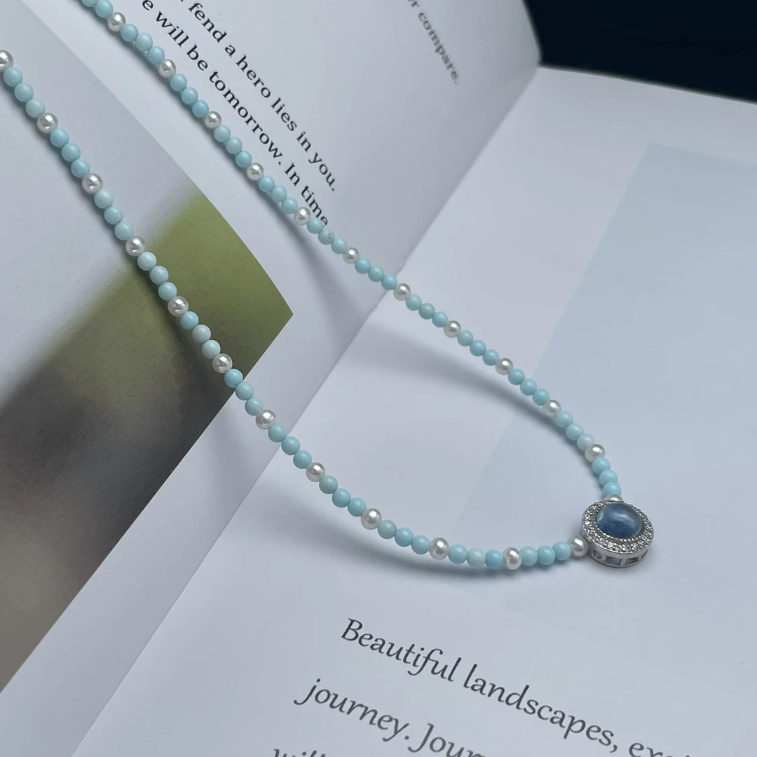 绿松石小米珠项链 原创设计休闲风