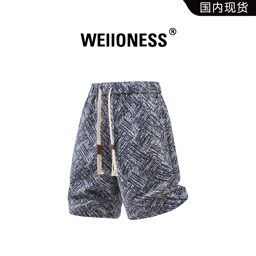 WEIIONESS短裤男款夏季潮牌复古五分裤宽松直筒裤小众高级感男装
