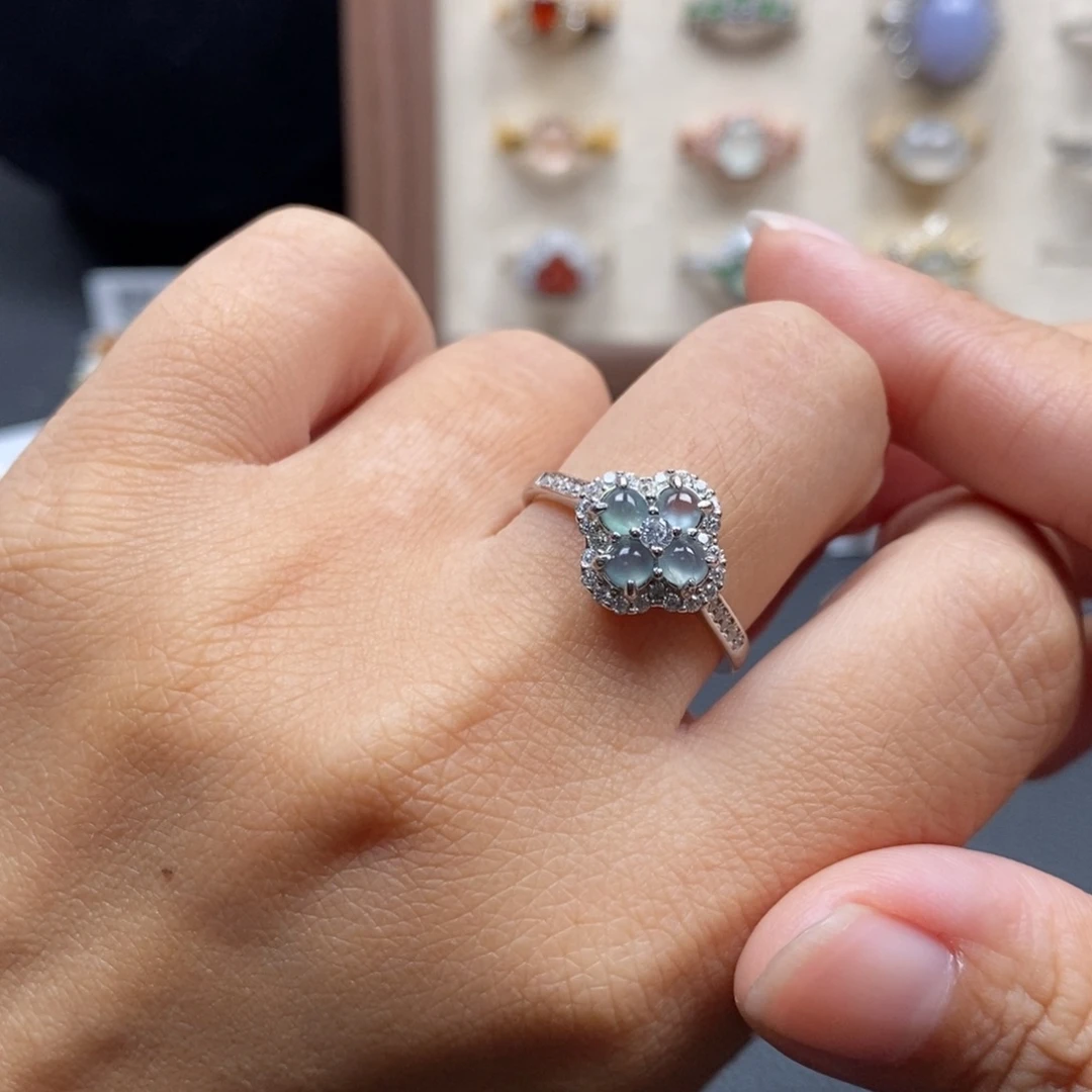 翡翠银S925镶嵌戒指