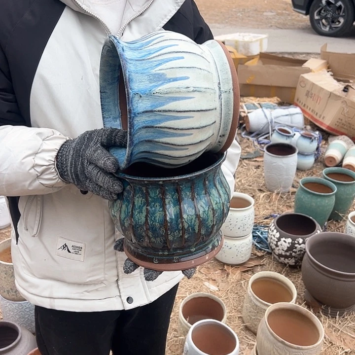 紫砂花盆高度18口18