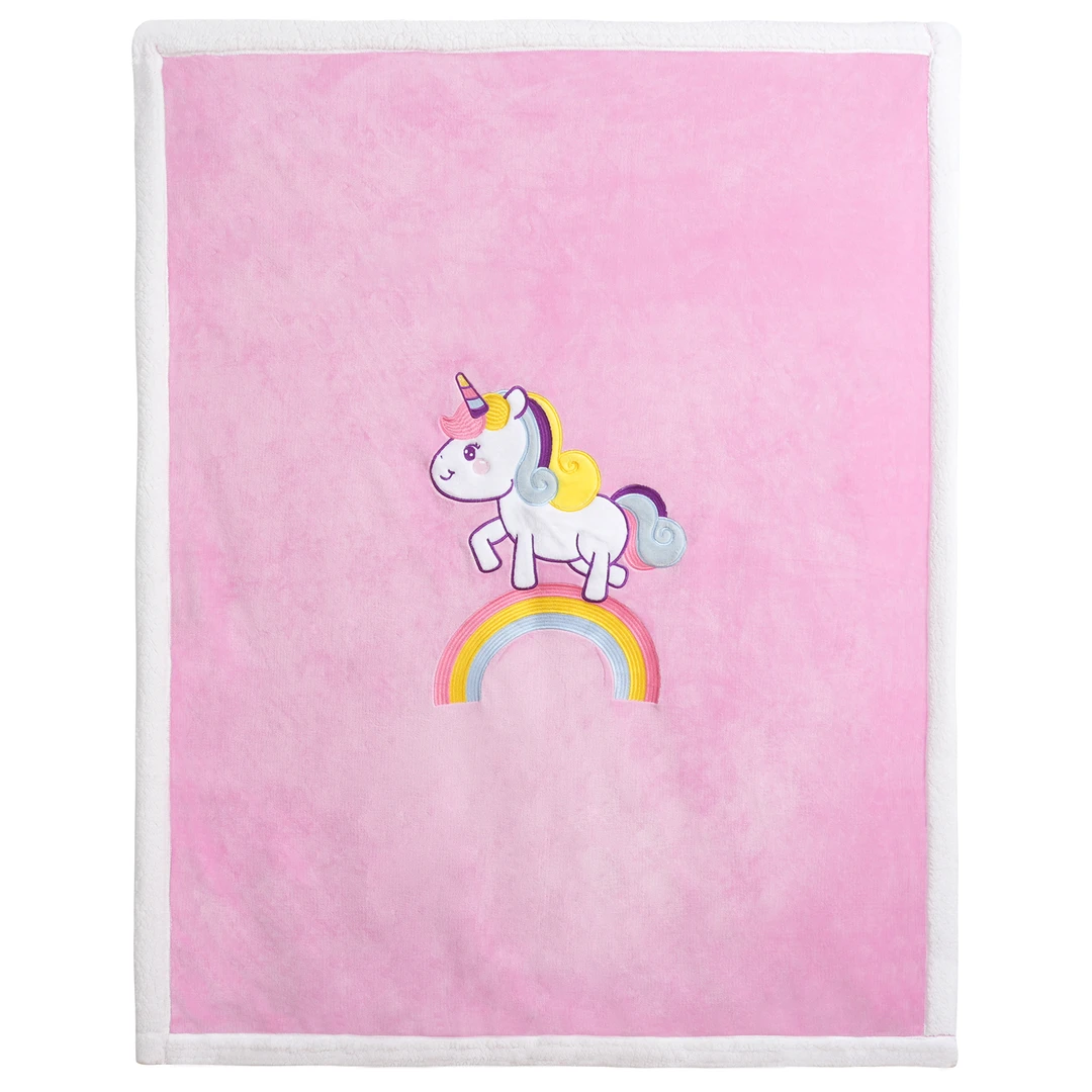 小马宝莉双层加厚刺绣外贸家居空调毯午休毯儿童盖被盖毯