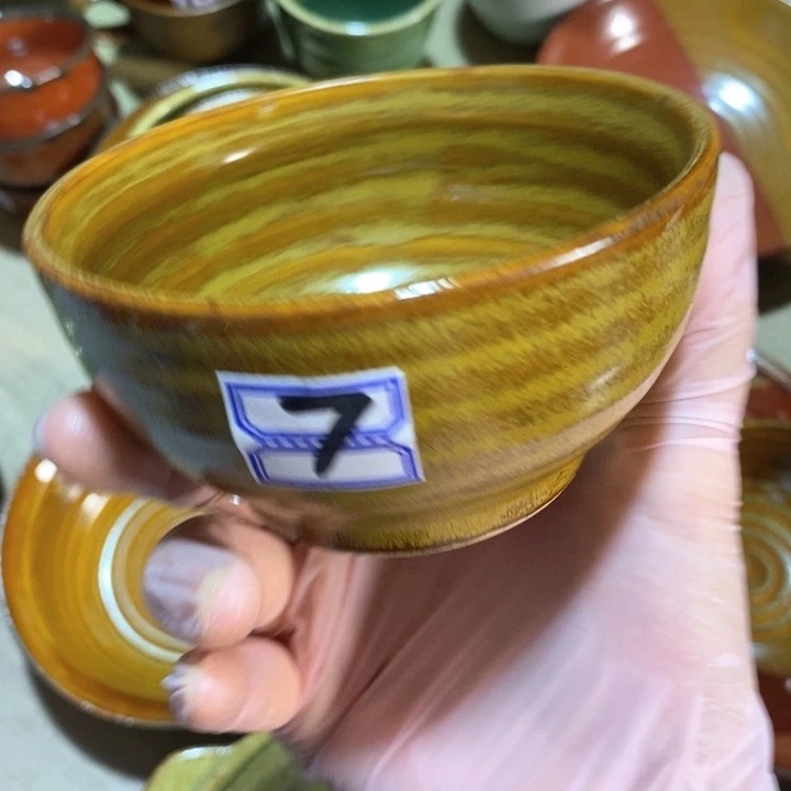 瓷片陶瓷品五厂黄金釉茶碗微瑕疵不退换