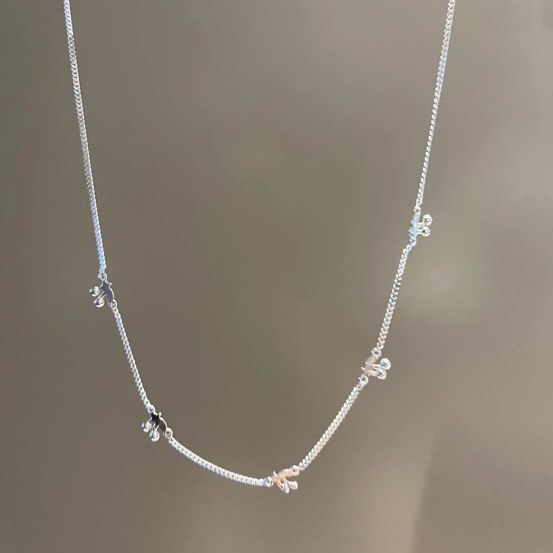 925银仿珍珠银制品 穿鞋子的狗项链