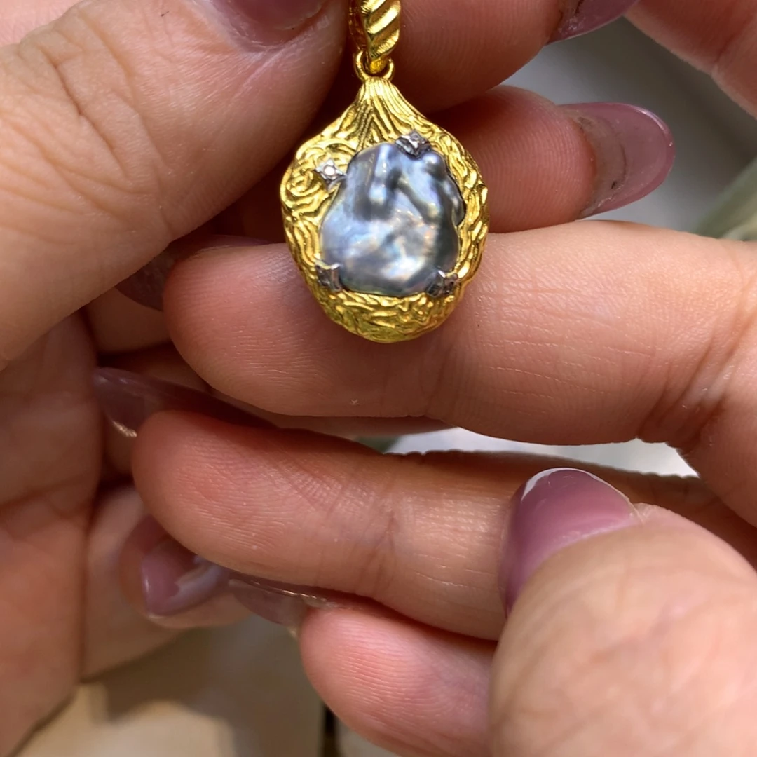 颈饰银S925镶嵌海水珍珠