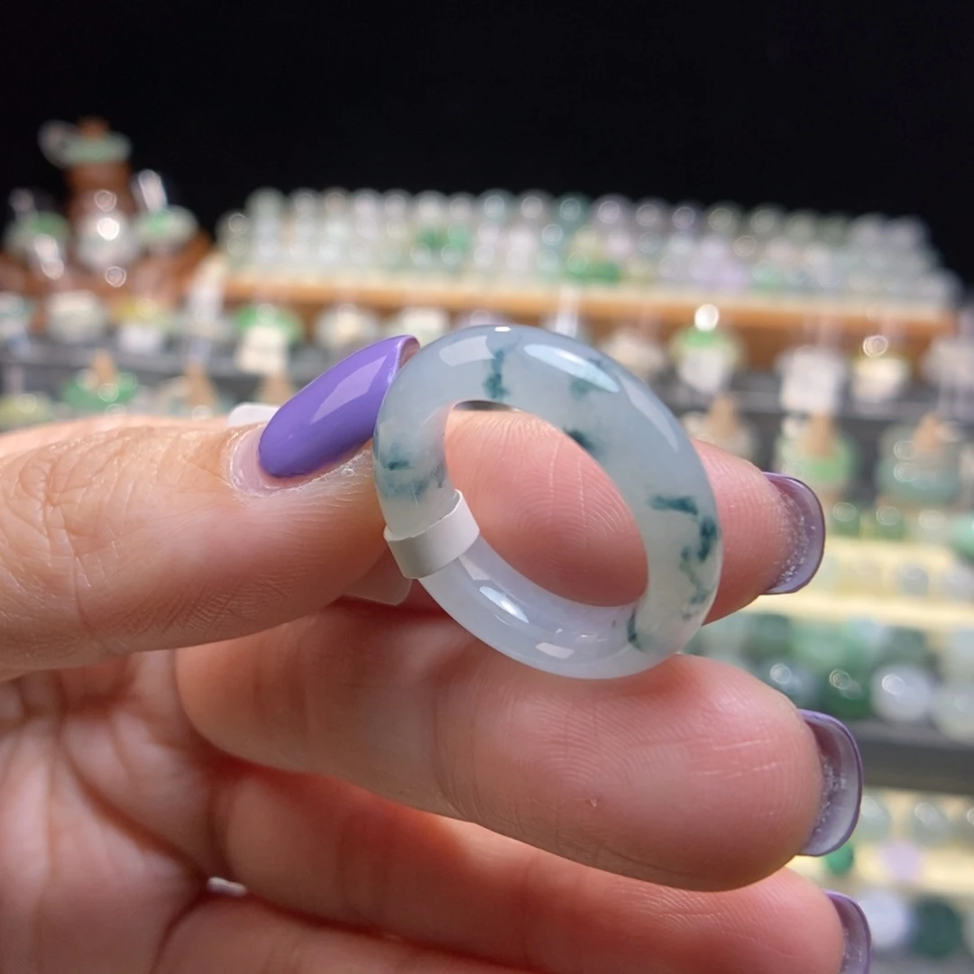 翡翠未镶嵌戒指13号飘花