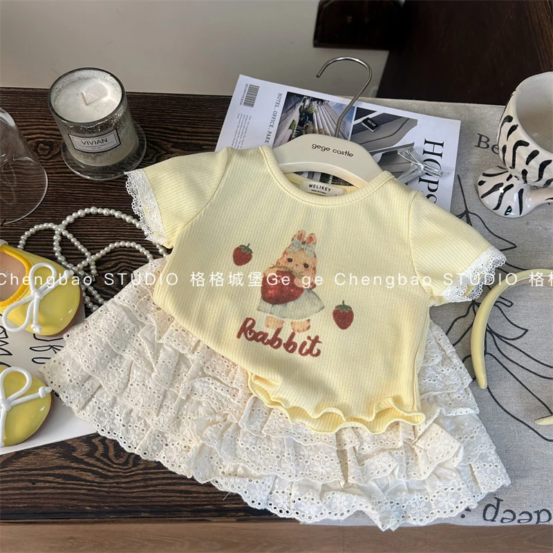 女童夏装套装2025新款洋气韩版女宝宝时髦夏季两件套C131