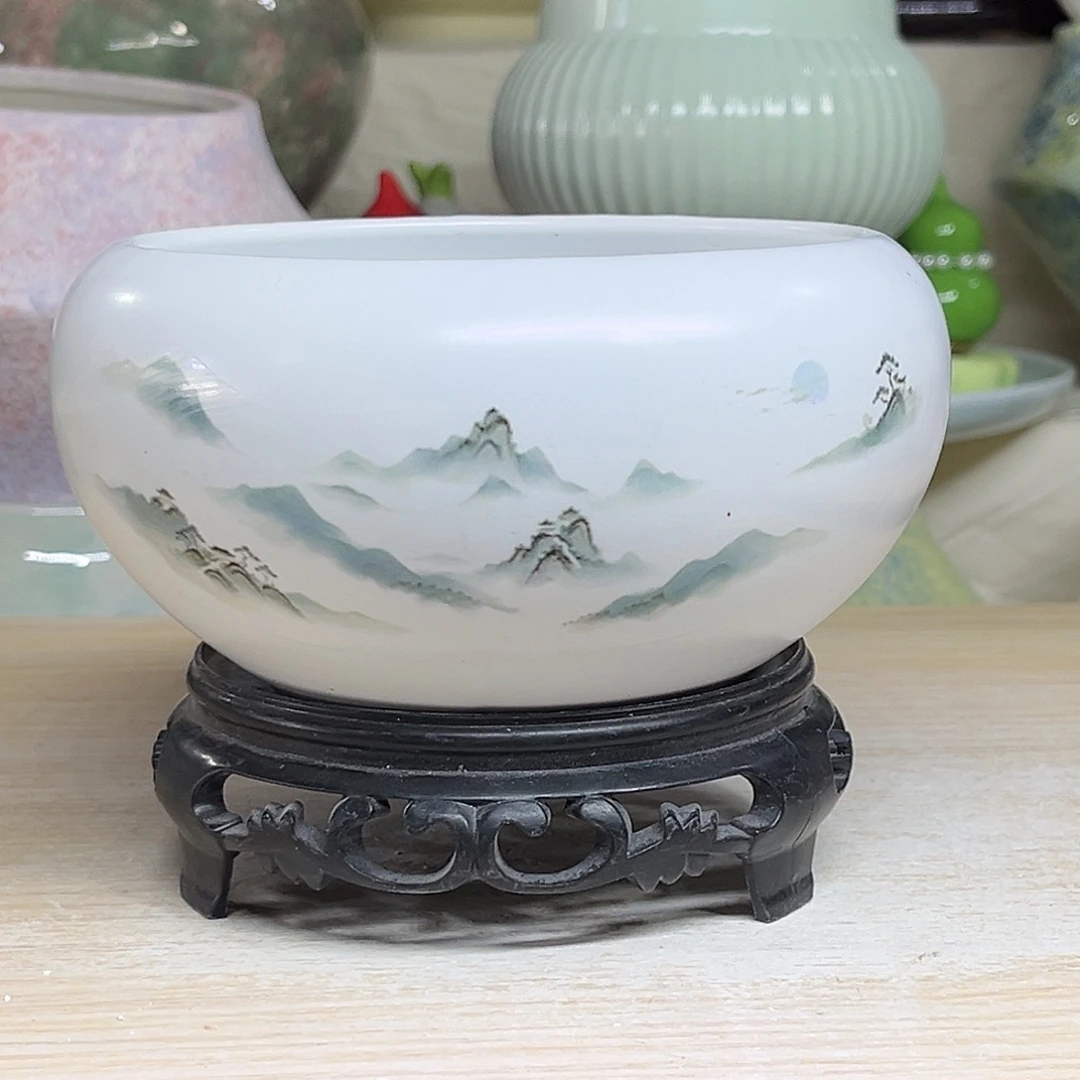 陶瓷绿植多肉微瑕花盆外口径：12*7.5无孔