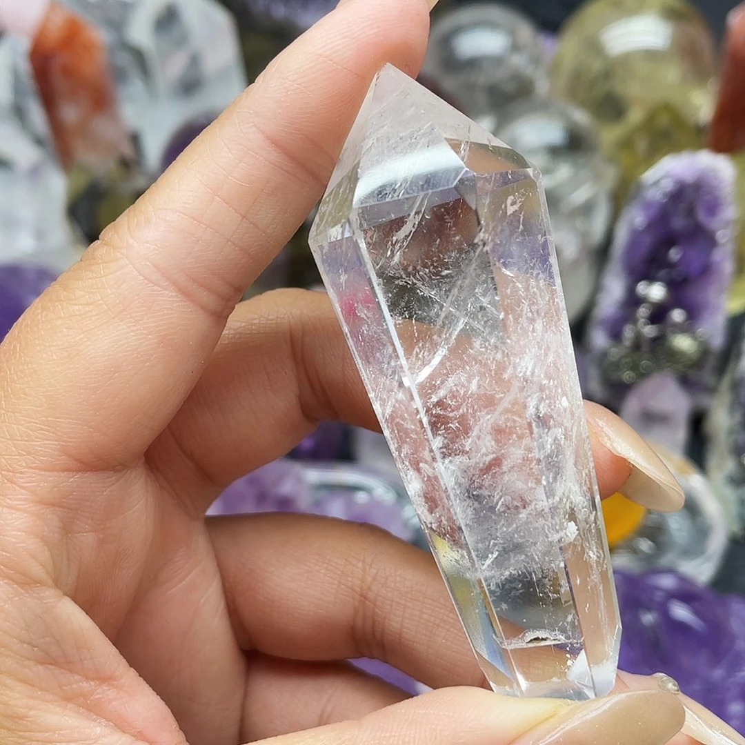 珠宝半成品未镶嵌水晶88白水晶权杖