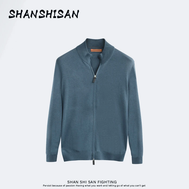 意式轻奢~秋冬商务休闲时尚高品质羊毛开衫保暖舒适针织衫40V308