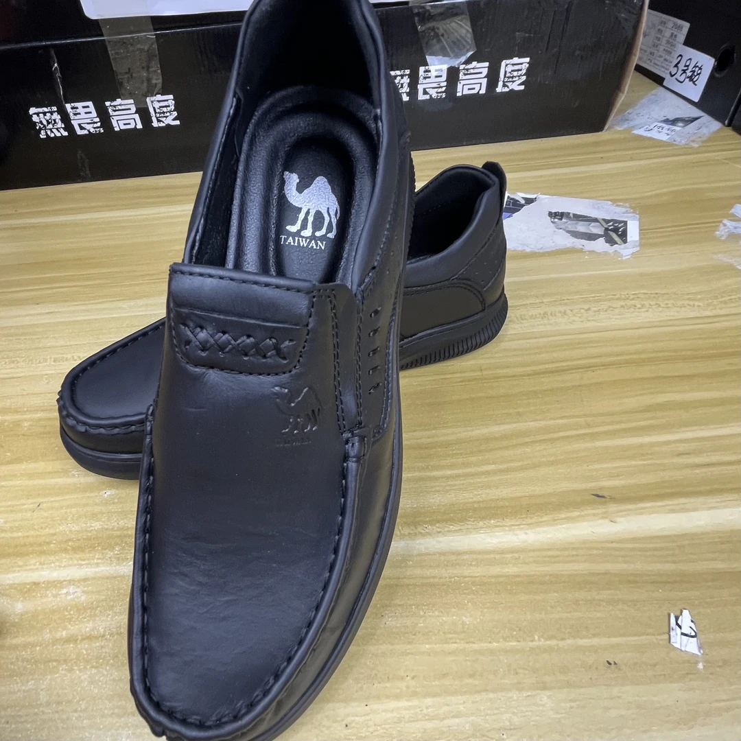 2232#品牌头层牛皮男士皮鞋新款真皮休闲皮鞋豆豆鞋一脚蹬