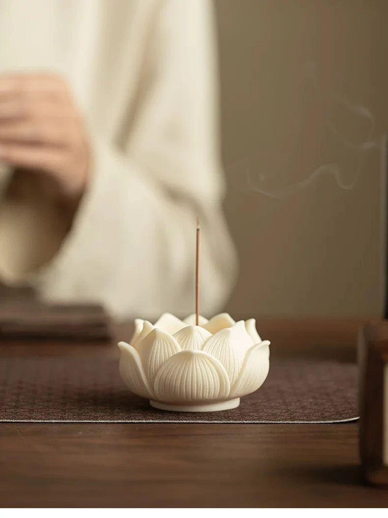 象牙果莲花香炉香插摆件409