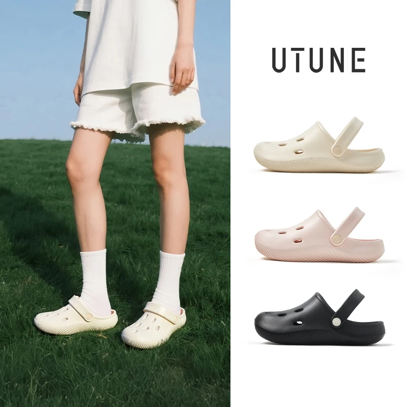 【自播】优调情侣洞洞鞋女士夏季踩屎感凉鞋外穿防滑沙滩鞋软底包头